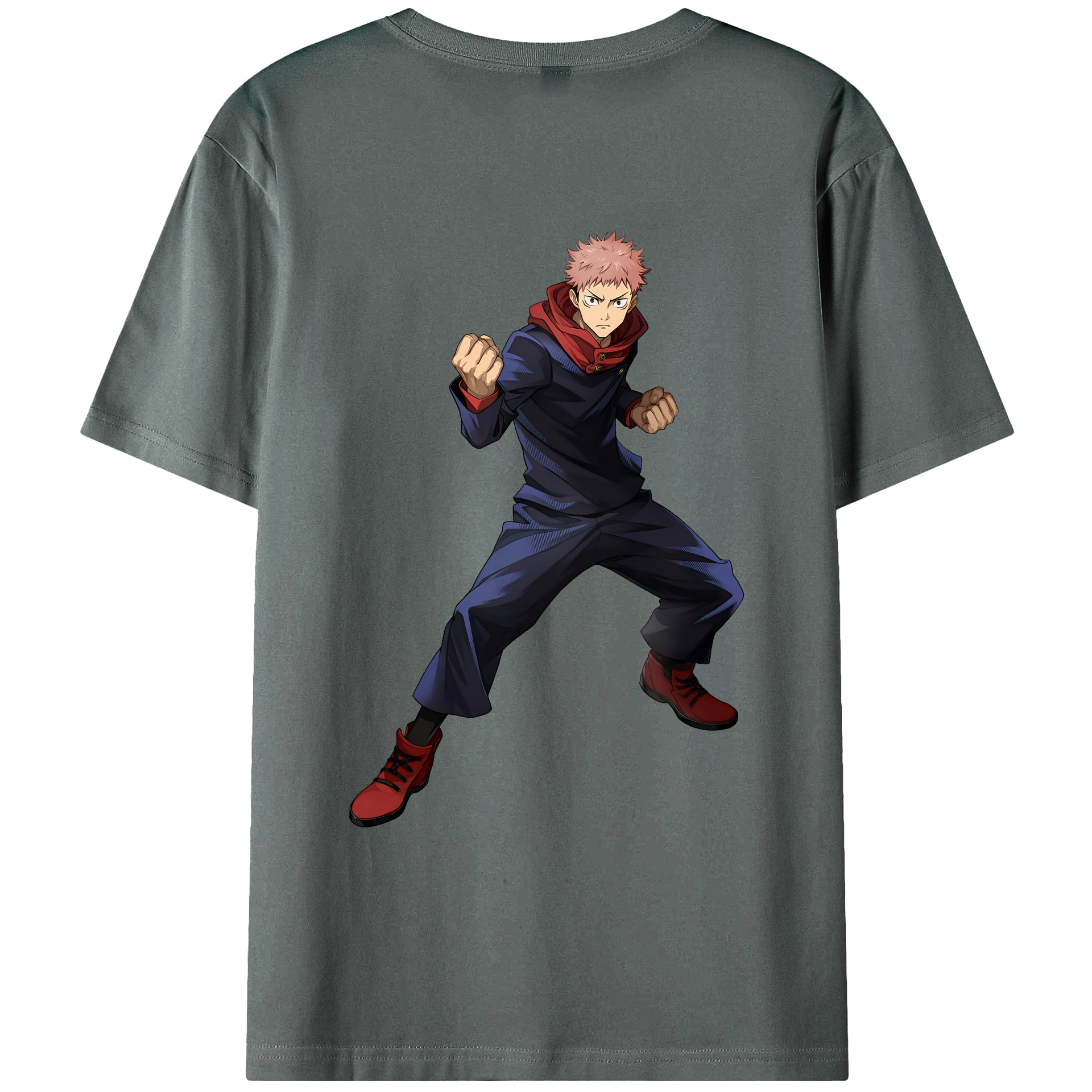 （画像用） 呪術廻戦 Jujutsu Kaisen 綿100％ メンズ半袖Tシャツ（バックプリント） 通気性
